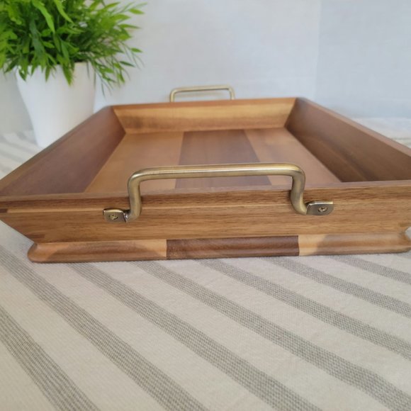 Threshold Acacia Wood Serving Tray NWT - Picture 4 of 8
